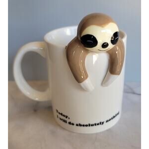Decodyne Sloth Today I Will Do Absolutely Nothing 3D Ceramic Coffee Tea Mug 12oz